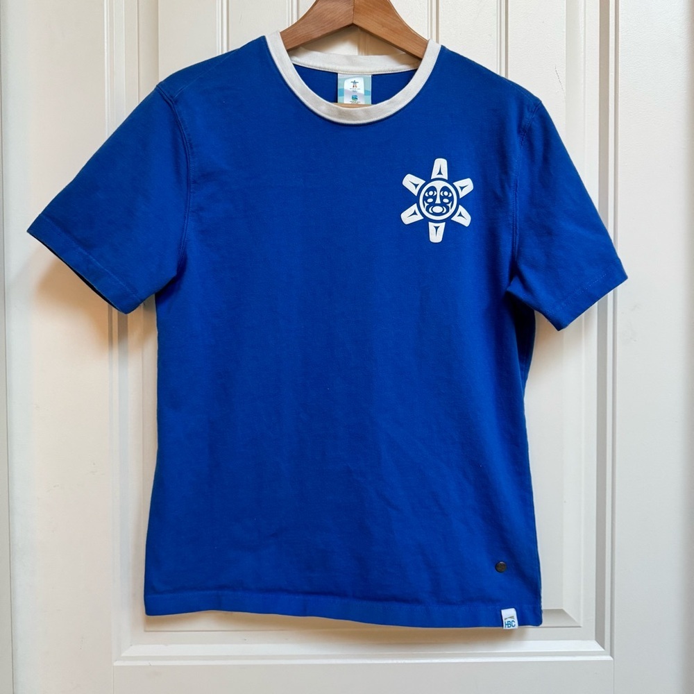 Vancouver 2010 Olympics Blue T-Shirt with Sun. Size S